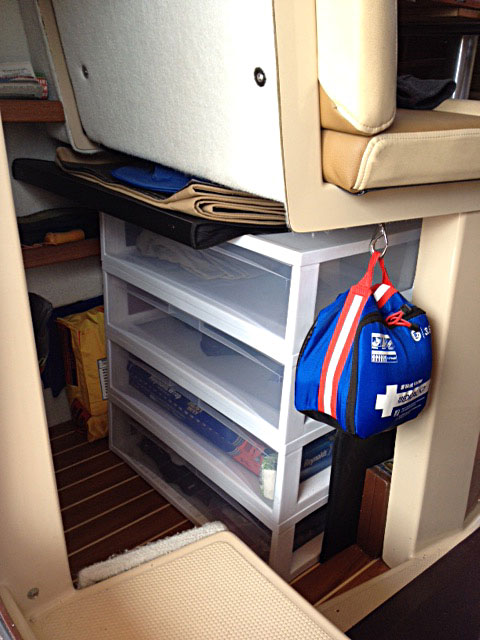 Stacking Drawers in Cave; First Aid Kit