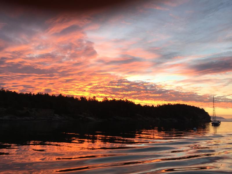 Sucia Sunrise on our last morning in the Islands this Summer