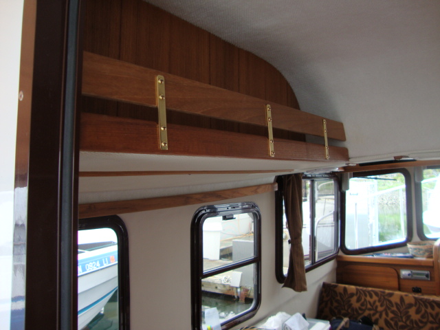 Teak fiddle port side
