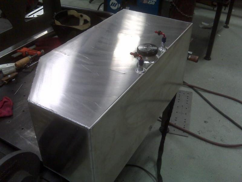 The tank before black powder coating.