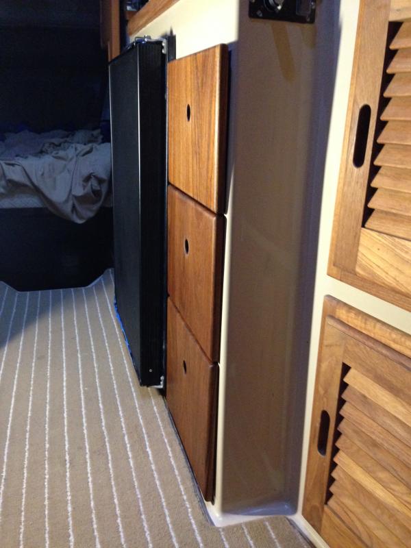 U.  New teak drawer stack