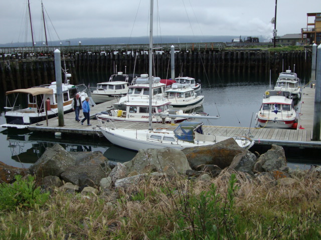 View of C-Dorys and R-Matey at Point Hudson Marina
