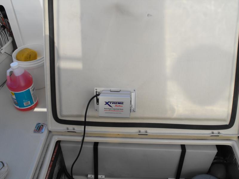 Xtreme Heater Installed under engine hatch.  Heater turns on automatically when temp drops below 38 degrees. Unplug for summer.